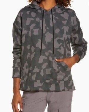 Zella Women's Print Hoodie grey magnet camouflage print Size 2X